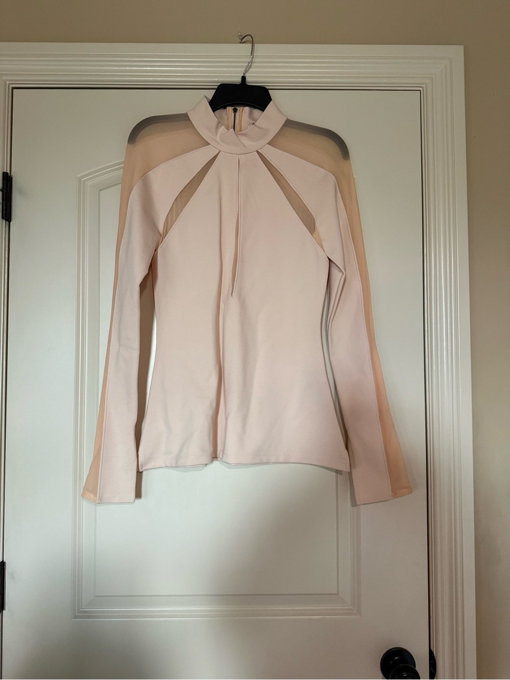 free people long sleeve top with mesh detail